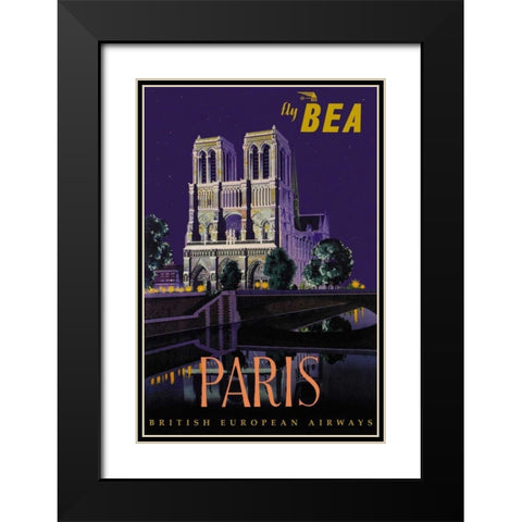 Fly BEA Paris Black Modern Wood Framed Art Print with Double Matting by Padden, Dapne