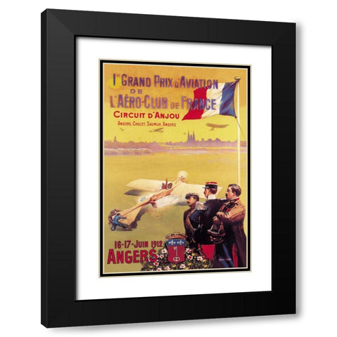 Grand Prix d Aviation de L Aero-Club de France Black Modern Wood Framed Art Print with Double Matting by Unknown
