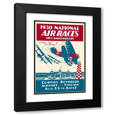 National Air Races 1930 Black Modern Wood Framed Art Print with Double Matting by Unknown
