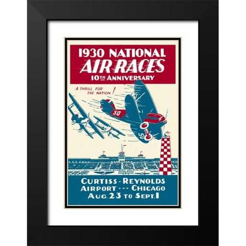 National Air Races 1930 Black Modern Wood Framed Art Print with Double Matting by Unknown