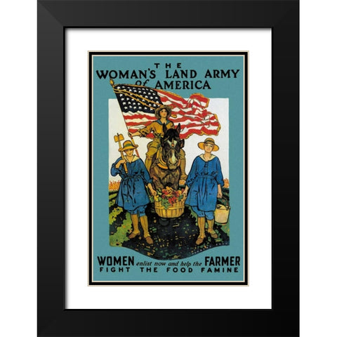 The Womans Land Army of America Black Modern Wood Framed Art Print with Double Matting by Unknown