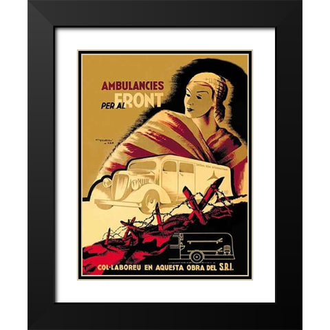 Ambulancies per al Front Black Modern Wood Framed Art Print with Double Matting by Fortsere