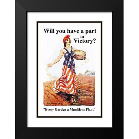 Will You Have a Part in Victory? Black Modern Wood Framed Art Print with Double Matting by Flagg, James M.