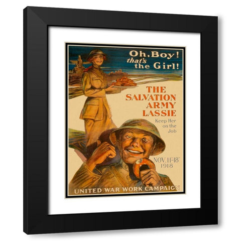 The Salvation Army Lassie Black Modern Wood Framed Art Print with Double Matting by Unknown