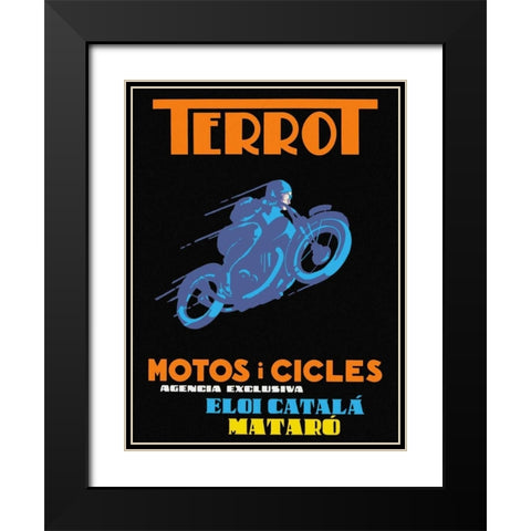 Terrot Motorcycles and Bicycles Black Modern Wood Framed Art Print with Double Matting by Unknown