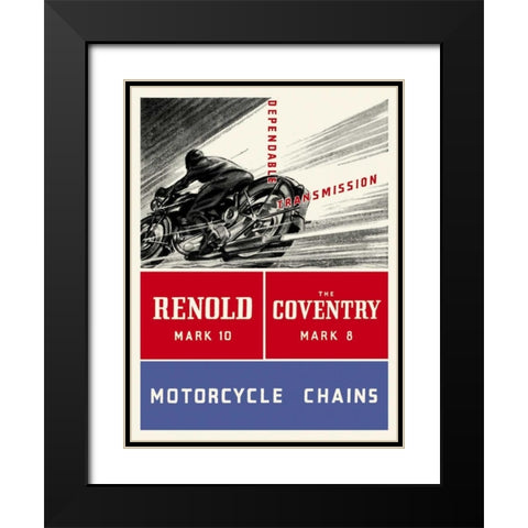Reynold Mark 10 Motorcycle Chains Black Modern Wood Framed Art Print with Double Matting by Unknown