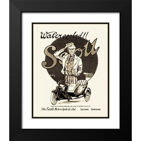 Watercooled Scott Black Modern Wood Framed Art Print with Double Matting by Unknown
