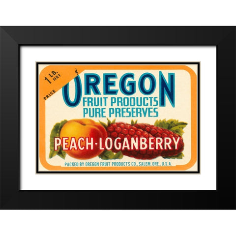 Peach - Loganberry Preserves Cropped Black Modern Wood Framed Art Print with Double Matting by Retrolabel