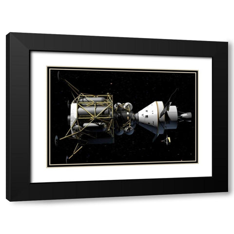 Altair and Orion spacecraft: conceptual rendering Black Modern Wood Framed Art Print with Double Matting by NASA