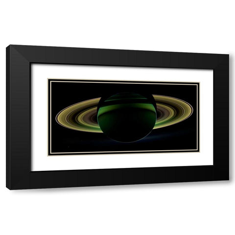 The dark side of Saturn viewed from Cassini, December 18, 2012 Black Modern Wood Framed Art Print with Double Matting by NASA