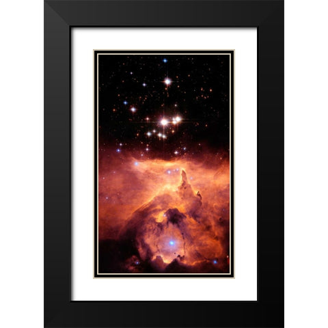 Pismis 24 and NGC 6357 Black Modern Wood Framed Art Print with Double Matting by NASA