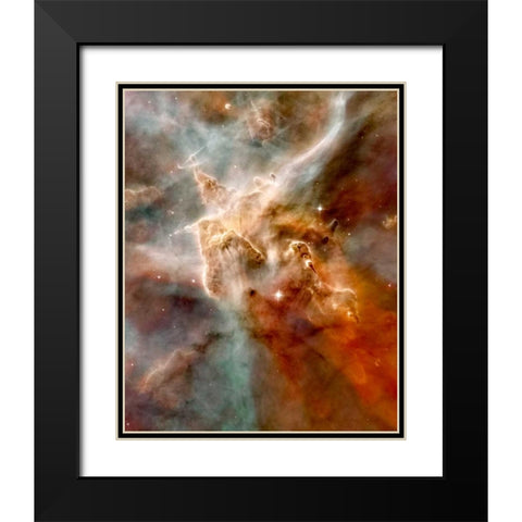 Carina Nebula Black Modern Wood Framed Art Print with Double Matting by NASA