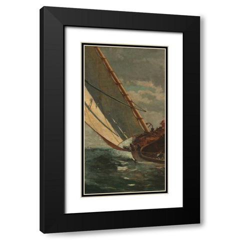 Breezing Up - left Black Modern Wood Framed Art Print with Double Matting by Homer, Winslow