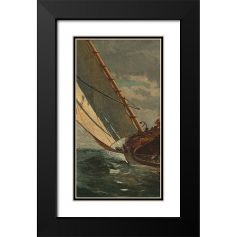 Breezing Up - left Black Modern Wood Framed Art Print with Double Matting by Homer, Winslow