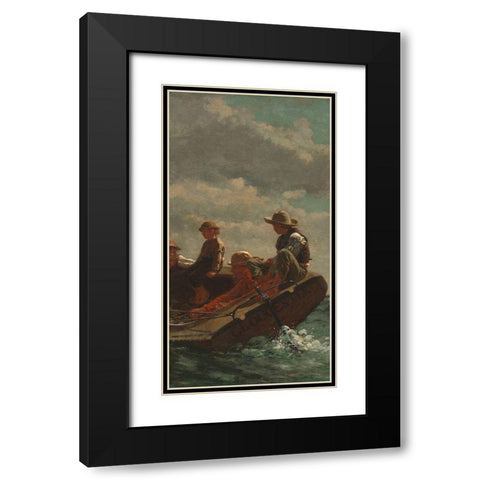 Breezing Up (center) Black Modern Wood Framed Art Print with Double Matting by Homer, Winslow