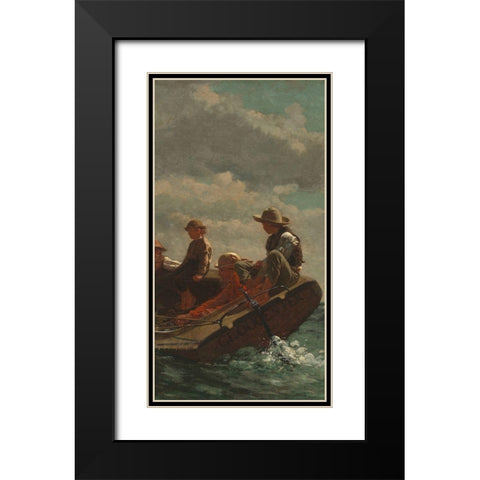Breezing Up (center) Black Modern Wood Framed Art Print with Double Matting by Homer, Winslow
