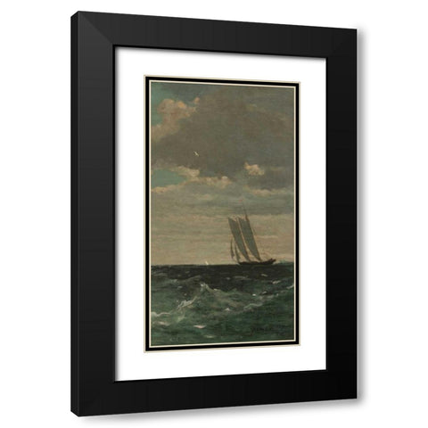 Breezing Up - right Black Modern Wood Framed Art Print with Double Matting by Homer, Winslow
