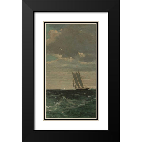 Breezing Up - right Black Modern Wood Framed Art Print with Double Matting by Homer, Winslow
