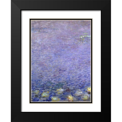Water Lilies: Morning, c. 1914-26 - left Black Modern Wood Framed Art Print with Double Matting by Monet, Claude