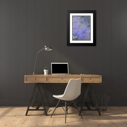 Water Lilies: Morning, c. 1914-26 (center) Black Modern Wood Framed Art Print with Double Matting by Monet, Claude