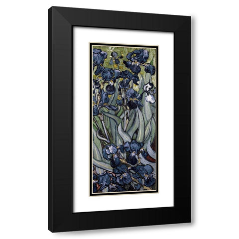 Irises (right) Black Modern Wood Framed Art Print with Double Matting by Van Gogh, Vincent
