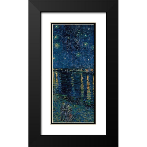 Starlight Over the Rhone (right) Black Modern Wood Framed Art Print with Double Matting by Van Gogh, Vincent