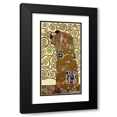 The Stoclet Frieze (right) Black Modern Wood Framed Art Print with Double Matting by Klimt, Gustav