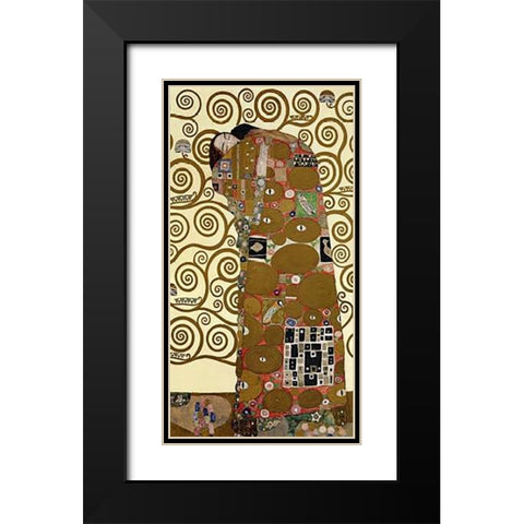 The Stoclet Frieze (right) Black Modern Wood Framed Art Print with Double Matting by Klimt, Gustav