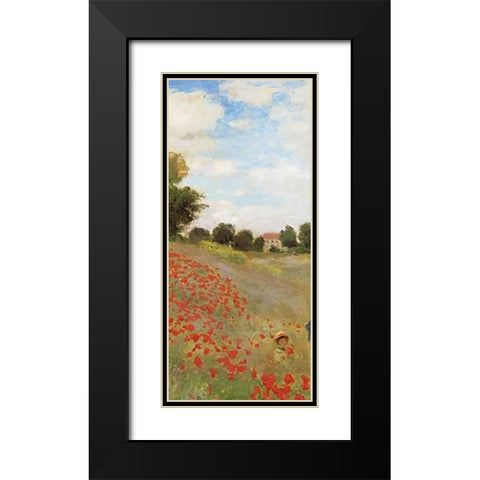 Field Of Poppies (Les Coquelicots) 1873 (center) Black Modern Wood Framed Art Print with Double Matting by Monet, Claude