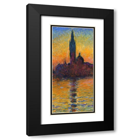 Twilight Venice - left Black Modern Wood Framed Art Print with Double Matting by Monet, Claude