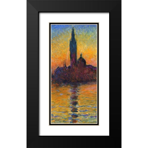 Twilight Venice - left Black Modern Wood Framed Art Print with Double Matting by Monet, Claude