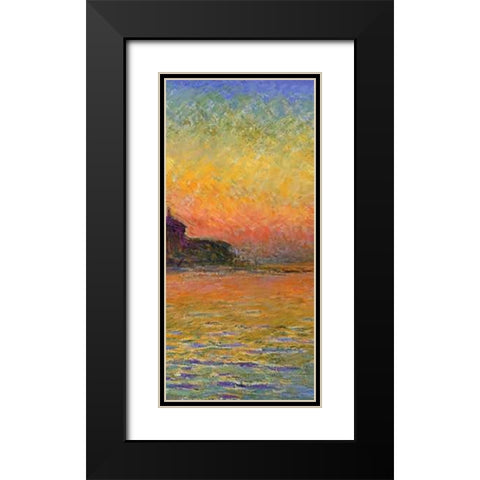 Twilight Venice (center) Black Modern Wood Framed Art Print with Double Matting by Monet, Claude
