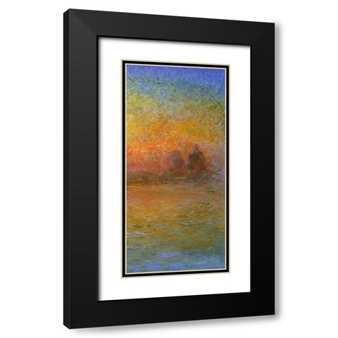 Twilight Venice (right) Black Modern Wood Framed Art Print with Double Matting by Monet, Claude