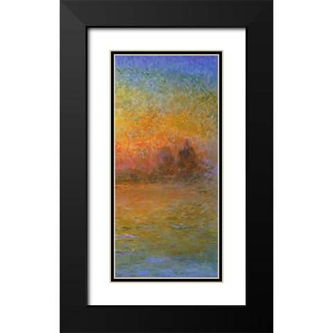 Twilight Venice (right) Black Modern Wood Framed Art Print with Double Matting by Monet, Claude