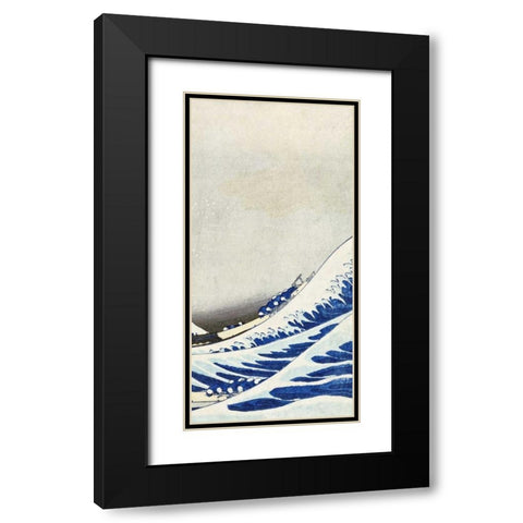 The Great Wave of Kanagawa - right Black Modern Wood Framed Art Print with Double Matting by Hokusai