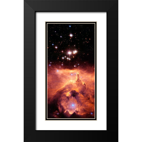 Pismis 24 and NGC 6357 (cropped) Black Modern Wood Framed Art Print with Double Matting by NASA