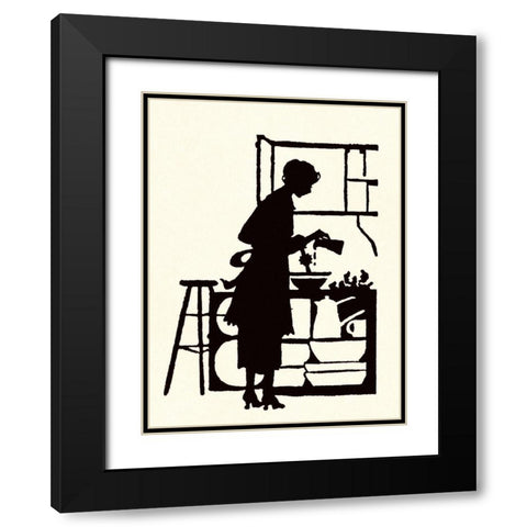 Homemaker Waters Plants in a Home Black Modern Wood Framed Art Print with Double Matting by Parrish, Maxfield