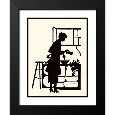 Homemaker Waters Plants in a Home Black Modern Wood Framed Art Print with Double Matting by Parrish, Maxfield