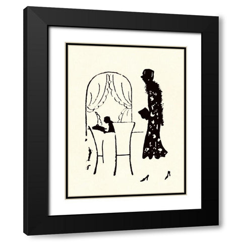 Dressed Woman Walks Into a Restaurant Black Modern Wood Framed Art Print with Double Matting by Parrish, Maxfield