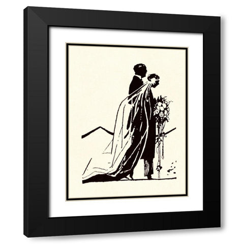 Couple Side by Side Moving Toward a Wedding Ceremony Black Modern Wood Framed Art Print with Double Matting by Parrish, Maxfield