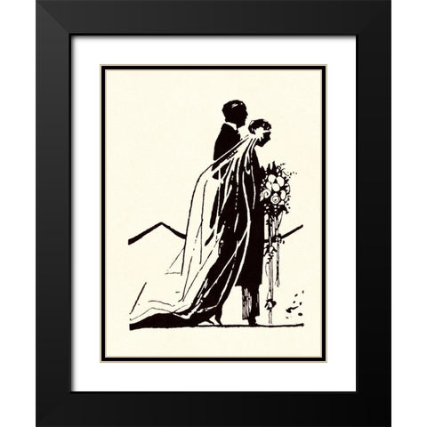 Couple Side by Side Moving Toward a Wedding Ceremony Black Modern Wood Framed Art Print with Double Matting by Parrish, Maxfield