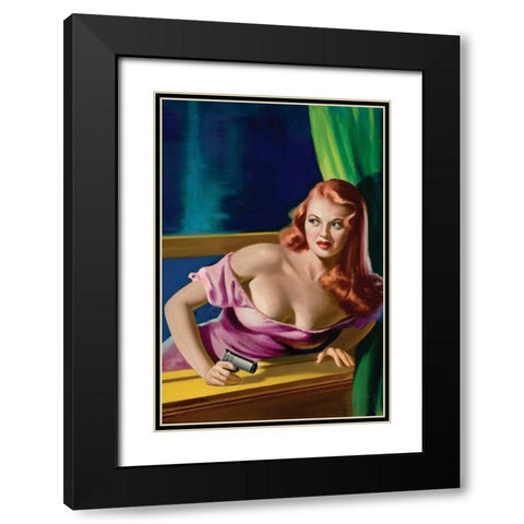 Detective Yearbook Magazine: Catching the Thief Black Modern Wood Framed Art Print with Double Matting by Driben, Peter