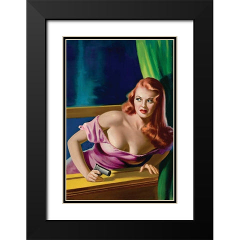 Detective Yearbook Magazine: Catching the Thief Black Modern Wood Framed Art Print with Double Matting by Driben, Peter