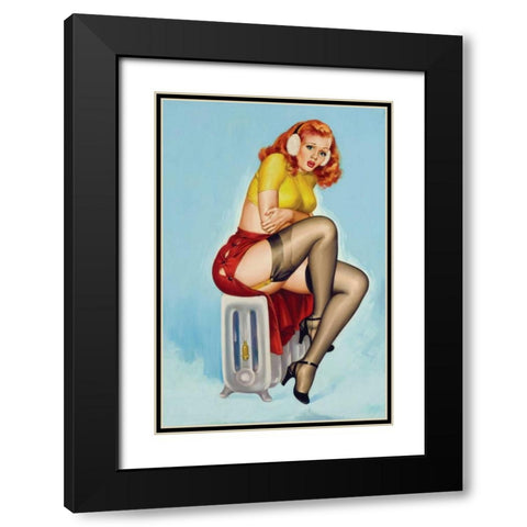 Flirt Magazine: Chilly Black Modern Wood Framed Art Print with Double Matting by Driben, Peter