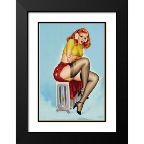 Flirt Magazine: Chilly Black Modern Wood Framed Art Print with Double Matting by Driben, Peter
