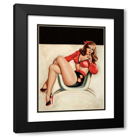 Whisper Magazine: Quiet Black Modern Wood Framed Art Print with Double Matting by Driben, Peter