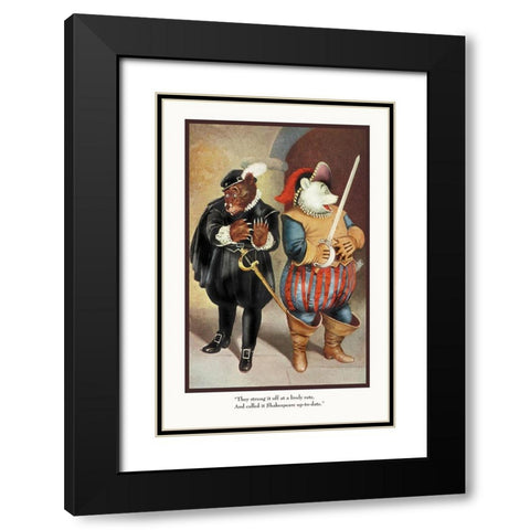 Teddy Roosevelts Bears: Shakespeare Black Modern Wood Framed Art Print with Double Matting by Culver, R.K.