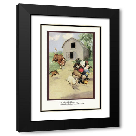 Teddy Roosevelts Bears: The Bull Black Modern Wood Framed Art Print with Double Matting by Culver, R.K.