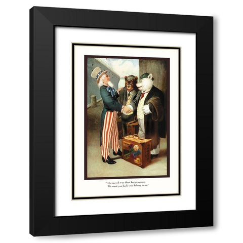Teddy Roosevelts Bears: You Belong to Us Black Modern Wood Framed Art Print with Double Matting by Culver, R.K.