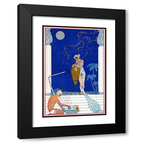 Egypt Black Modern Wood Framed Art Print with Double Matting by Barbier, Georges